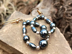 Hand Made Hematite Bead Hoop Earrings - sold per item - From China - Toprock Gemstones and Minerals 