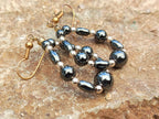 Hand Made Hematite Bead Hoop Earrings - sold per item - From China - Toprock Gemstones and Minerals 