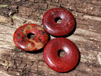 Hand Made Red Jasper Donut Pendants - sold per item - From South Africa - Toprock Gemstones and Minerals 