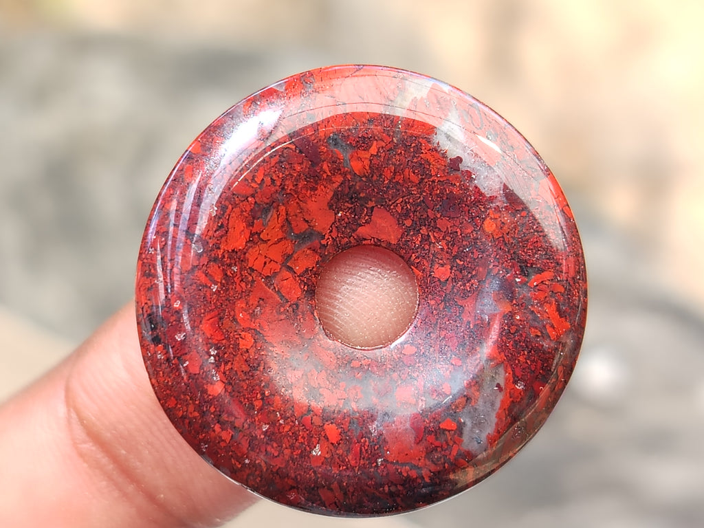 Hand Made Red Jasper Donut Pendants - sold per item - From South Africa - Toprock Gemstones and Minerals 