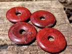 Hand Made Red Jasper Donut Pendants - sold per item - From South Africa - Toprock Gemstones and Minerals 