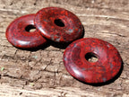 Hand Made Red Jasper Donut Pendants - sold per item - From South Africa - Toprock Gemstones and Minerals 