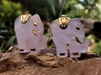 Hand Made Rose Quartz Elephant Pendants - sold per item - From Namibia - Toprock Gemstones and Minerals 