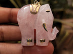 Hand Made Rose Quartz Elephant Pendants - sold per item - From Namibia - Toprock Gemstones and Minerals 