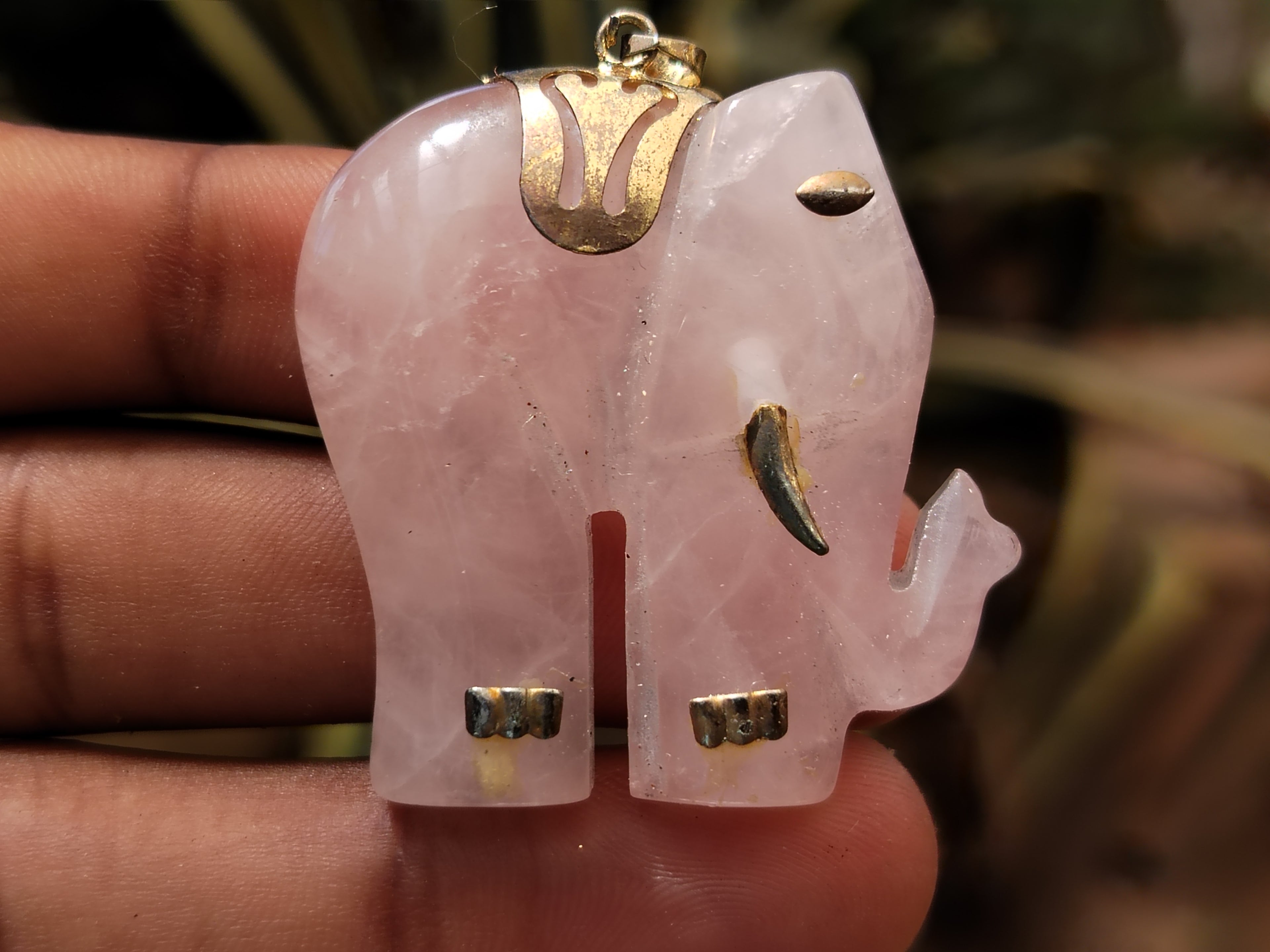 Hand Made Rose Quartz Elephant Pendants - sold per item - From Namibia - Toprock Gemstones and Minerals 