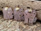 Hand Made Rose Quartz Elephant Pendants - sold per item - From Namibia - Toprock Gemstones and Minerals 