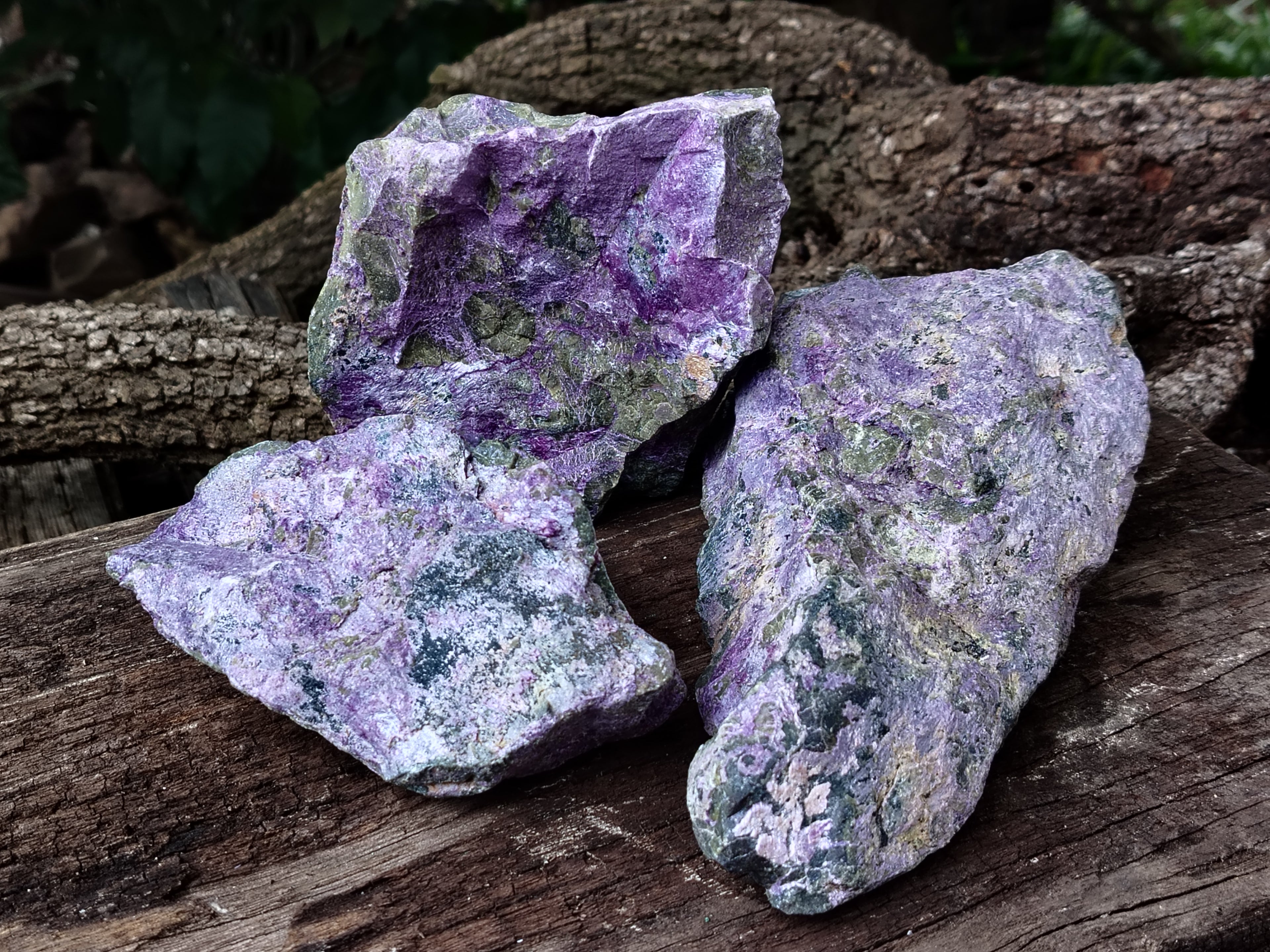 Natural Stichtite Cobbed Specimens x 3 From Barberton, South Africa - Toprock Gemstones and Minerals 