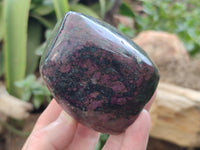 Polished Ruby Corundum In Chrome Verdite Standing Free Forms x 3 From Zimbabwe - Toprock Gemstones and Minerals 