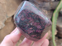 Polished Ruby Corundum In Chrome Verdite Standing Free Forms x 3 From Zimbabwe - Toprock Gemstones and Minerals 