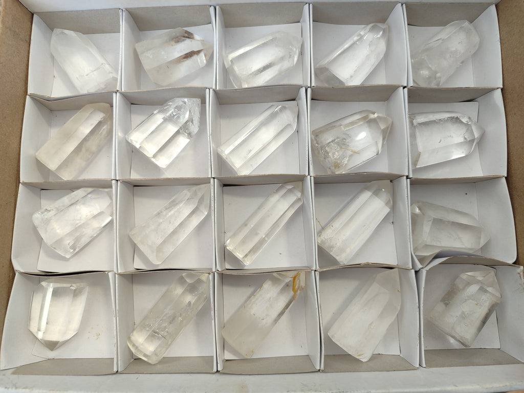 Polished Clear Quartz Crystals x 20 From Madagascar - Toprock Gemstones and Minerals 