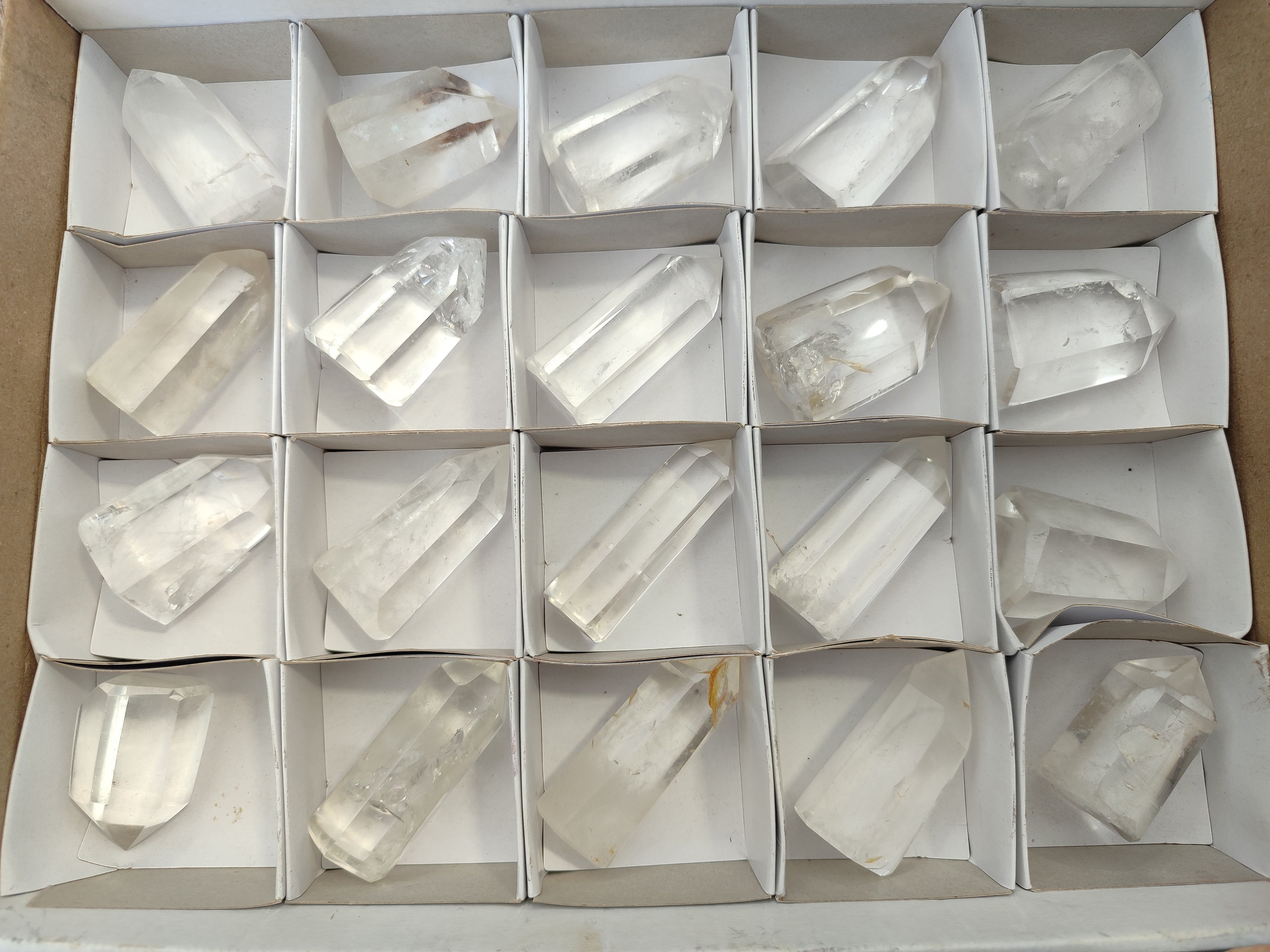 Polished Clear Quartz Crystals x 20 From Madagascar - Toprock Gemstones and Minerals 