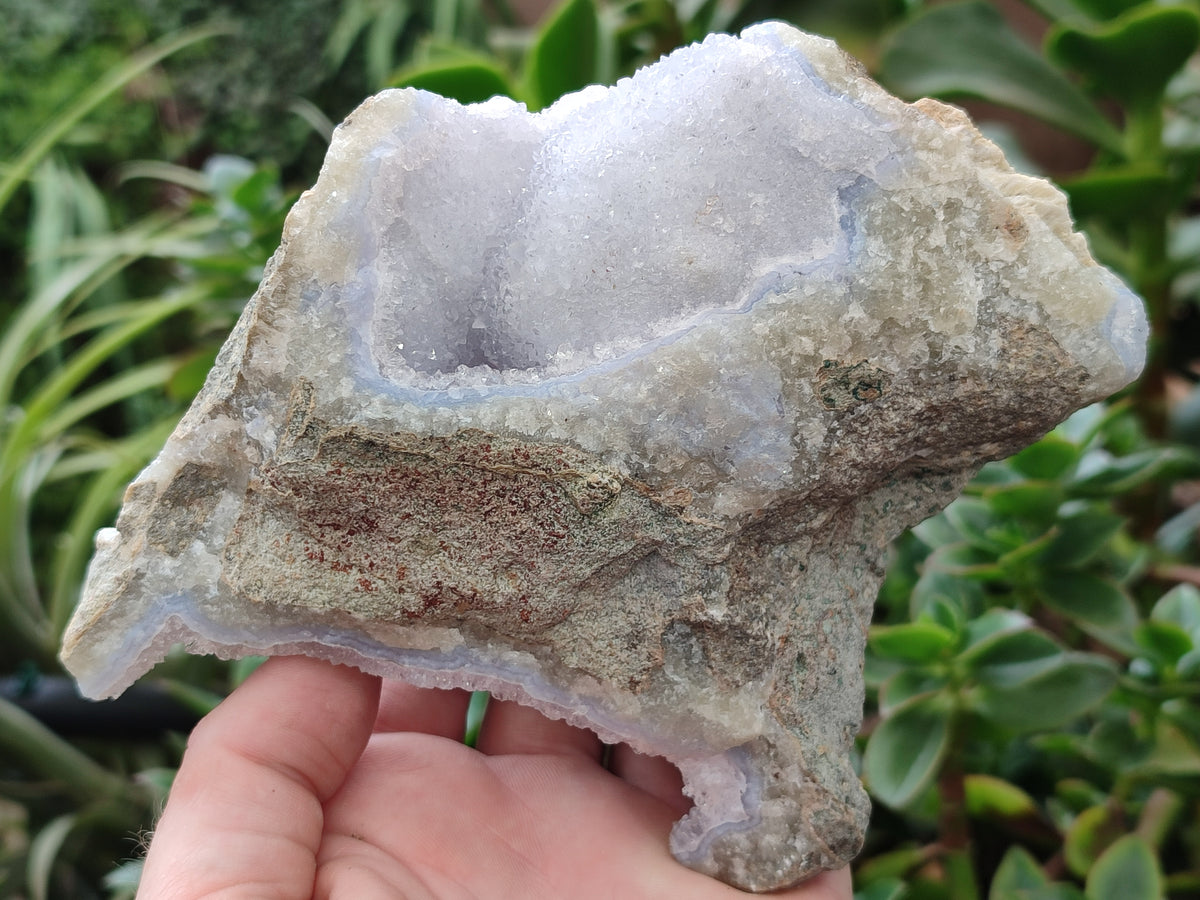 Natural Blue Lace Agate Geode Specimens x 4 From Nsanje, Malawi - Toprock Gemstones and Minerals 
