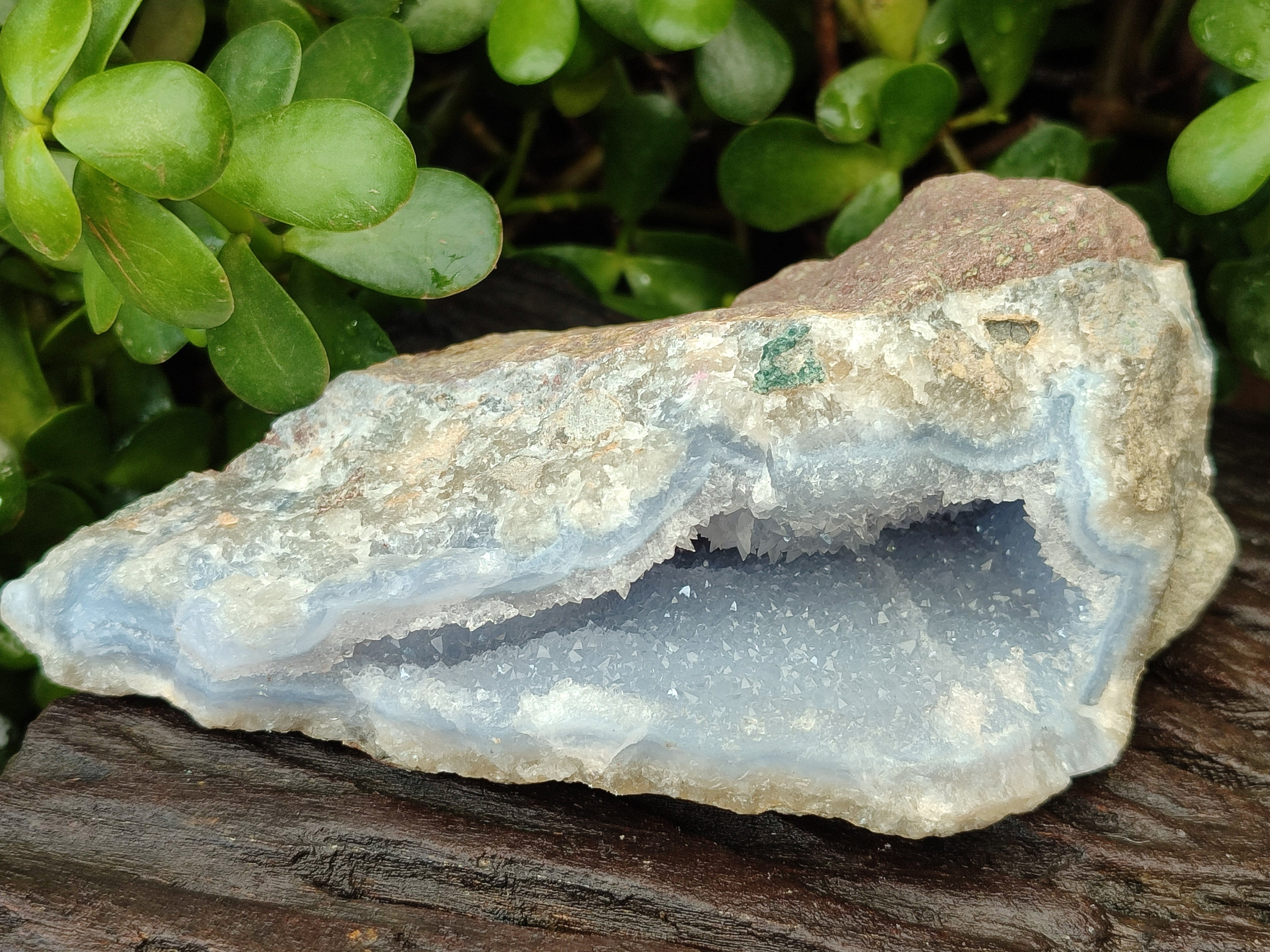 Natural Blue Lace Agate Geode Specimens x 4 From Nsanje, Malawi - Toprock Gemstones and Minerals 