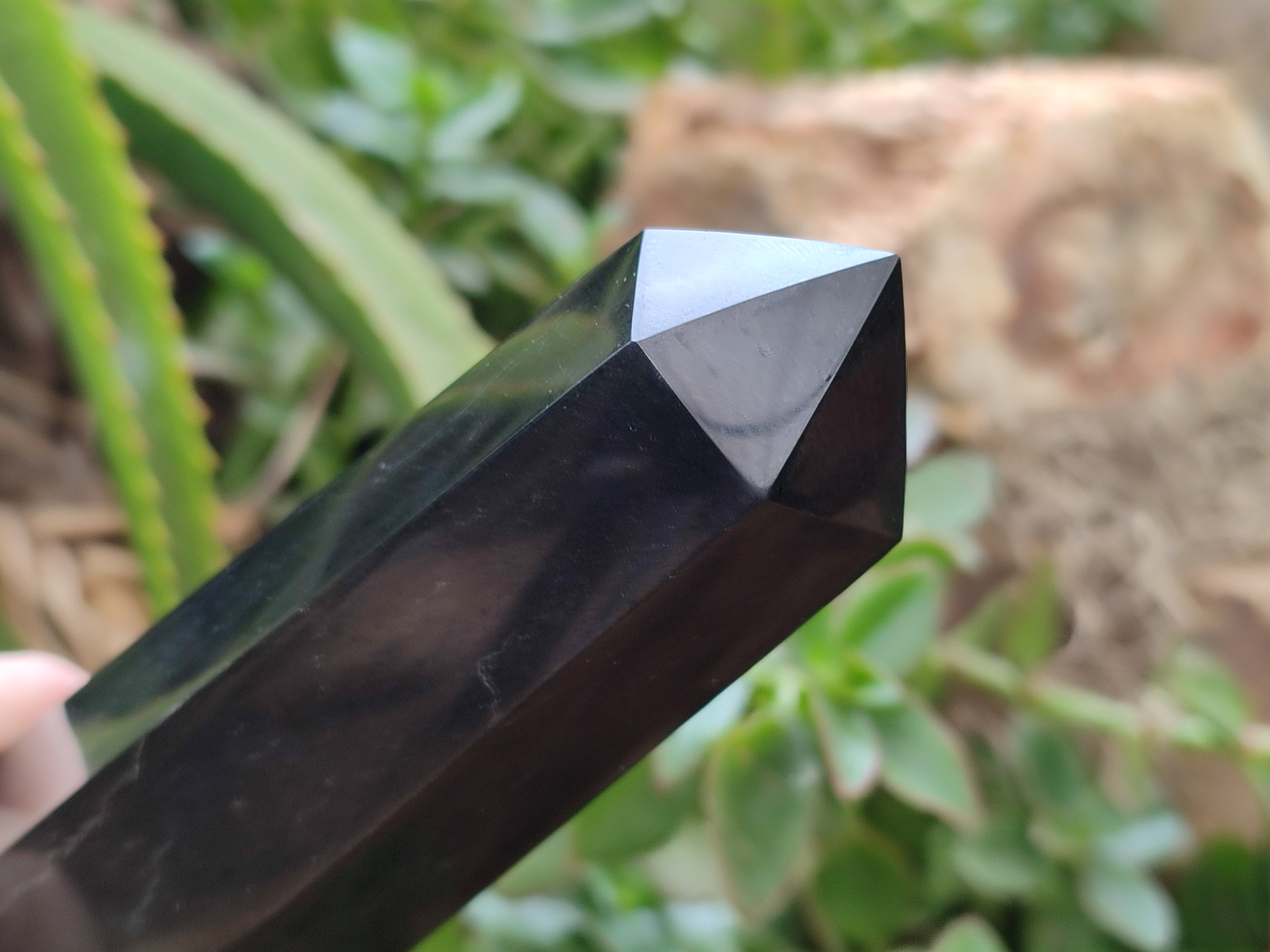 Polished Black Basalt Points x 4 From Antsirabe, Madagascar - Toprock Gemstones and Minerals 