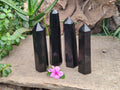 Polished Black Basalt Points x 4 From Antsirabe, Madagascar - Toprock Gemstones and Minerals 