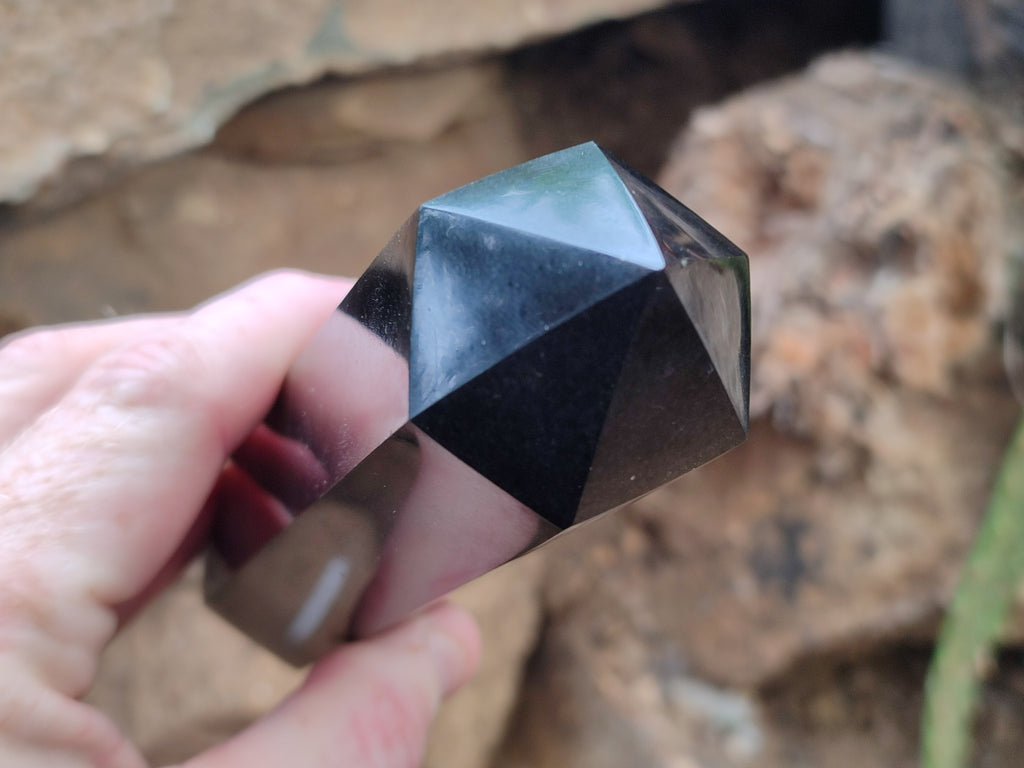 Polished Black Basalt Points x 4 From Antsirabe, Madagascar - Toprock Gemstones and Minerals 