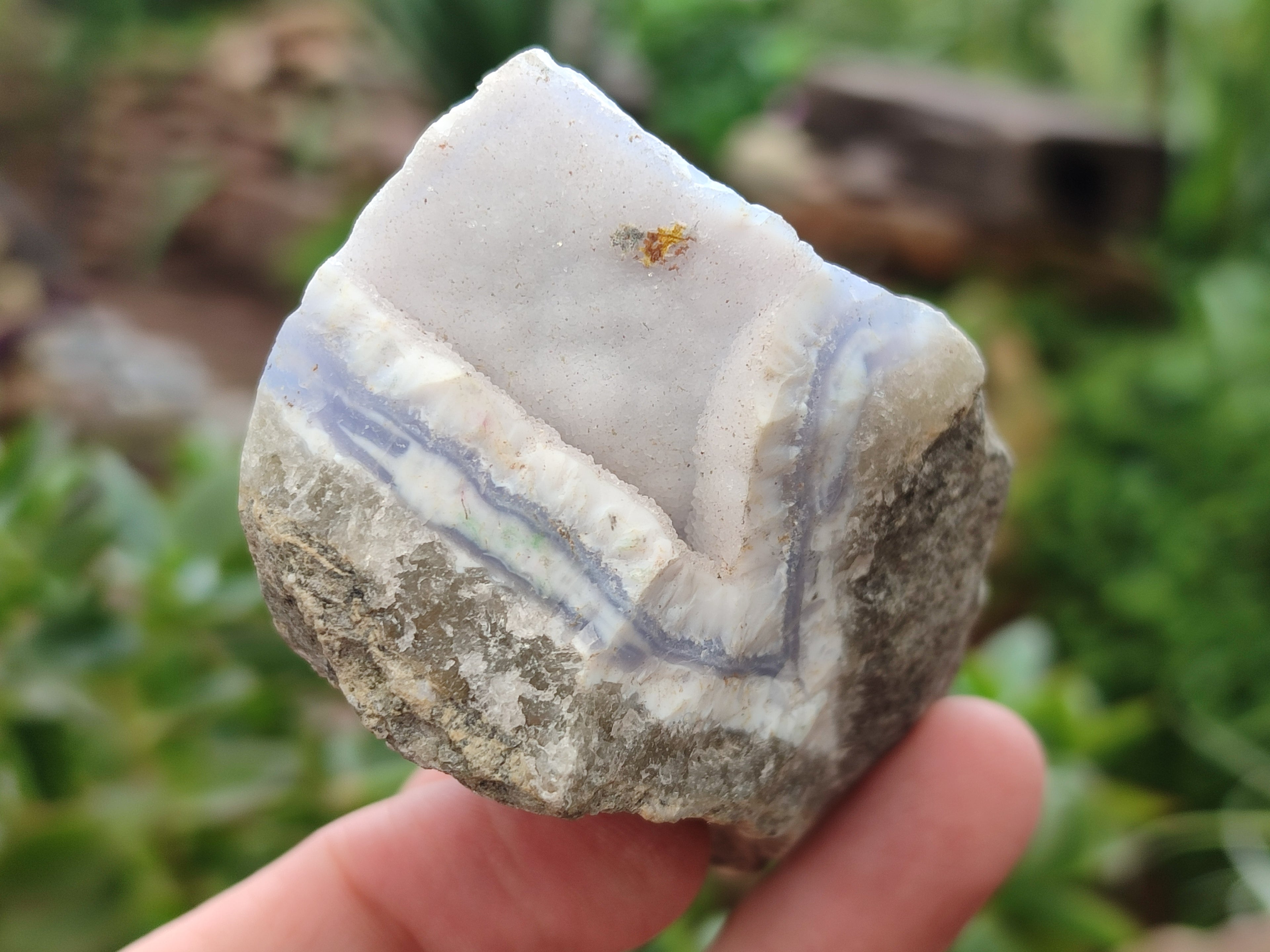 Polished On One Side Blue Lace Agate Geodes x 12 From Nsanje, Malawi - Toprock Gemstones and Minerals 