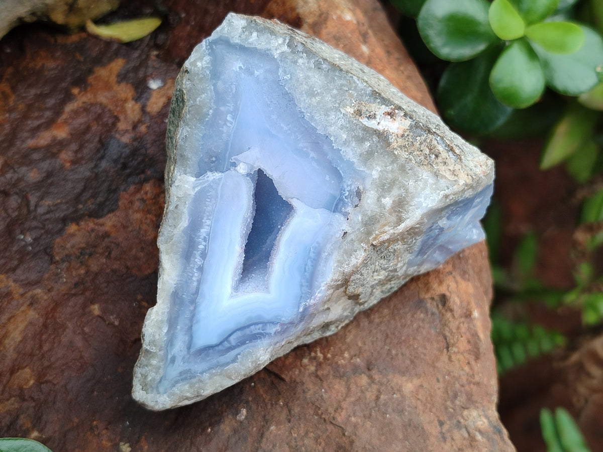 Polished On One Side Blue Lace Agate Geodes x 12 From Nsanje, Malawi - Toprock Gemstones and Minerals 