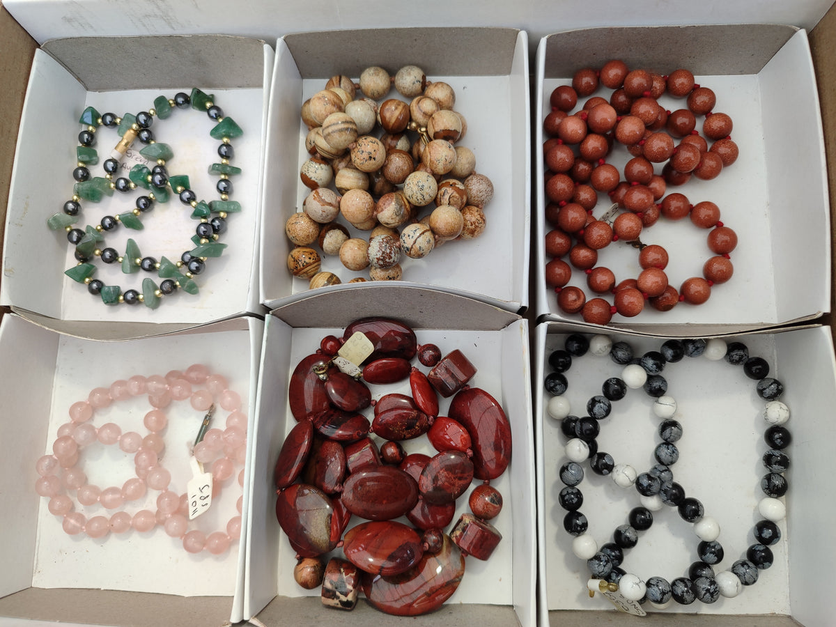 Hand Made Mixed Stone Bead Necklaces x 6 From South Africa - Toprock Gemstones and Minerals 