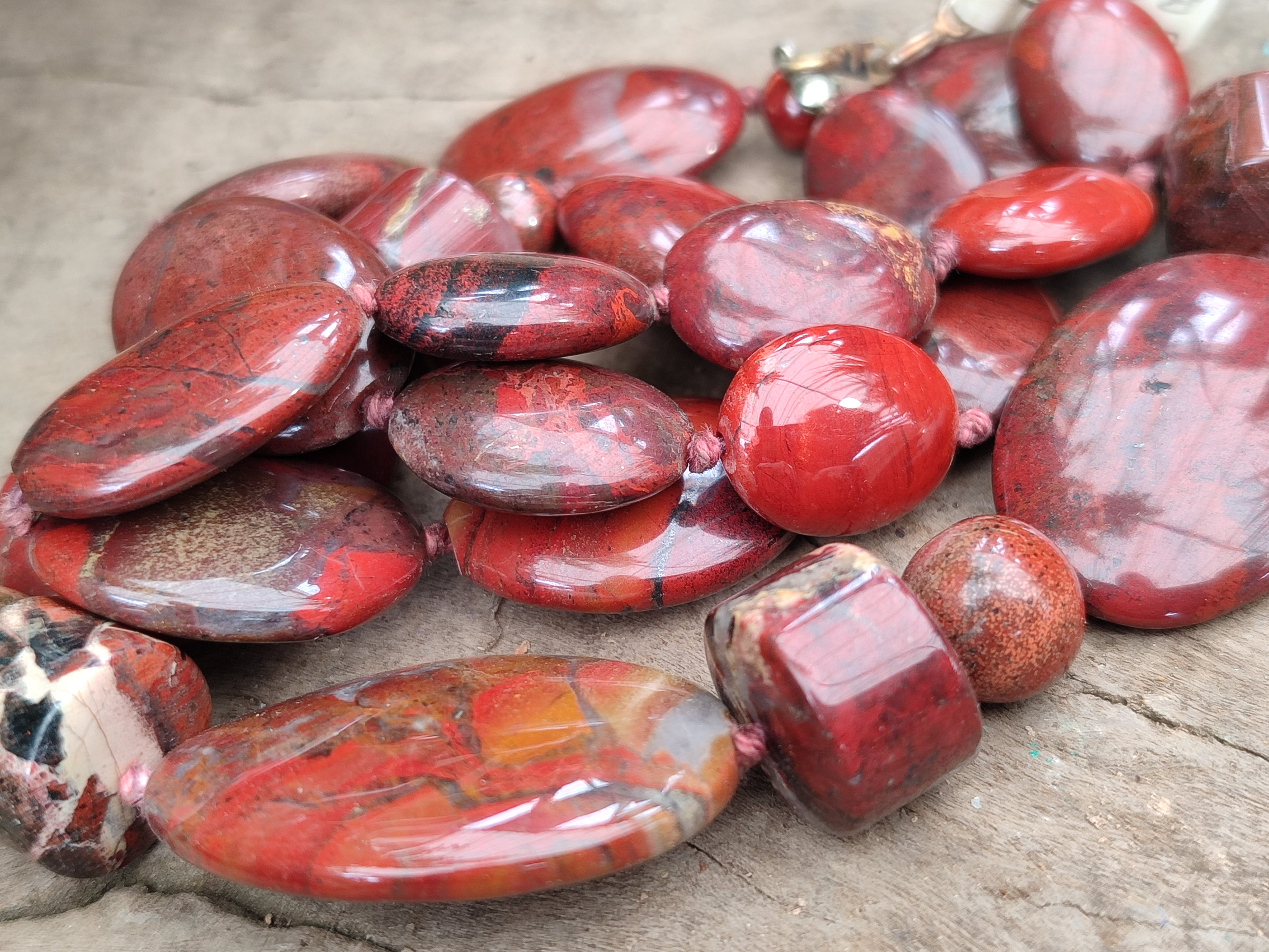 Hand Made Mixed Stone Bead Necklaces x 6 From South Africa - Toprock Gemstones and Minerals 
