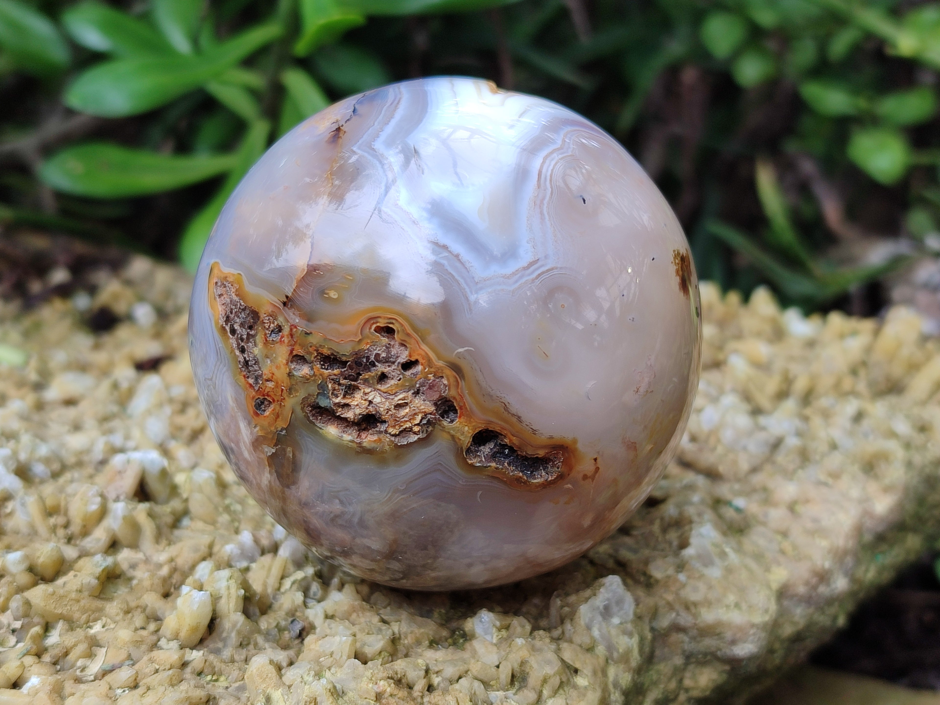 Polished Banded Agate Spheres x 3 From Madagascar - Toprock Gemstones and Minerals 