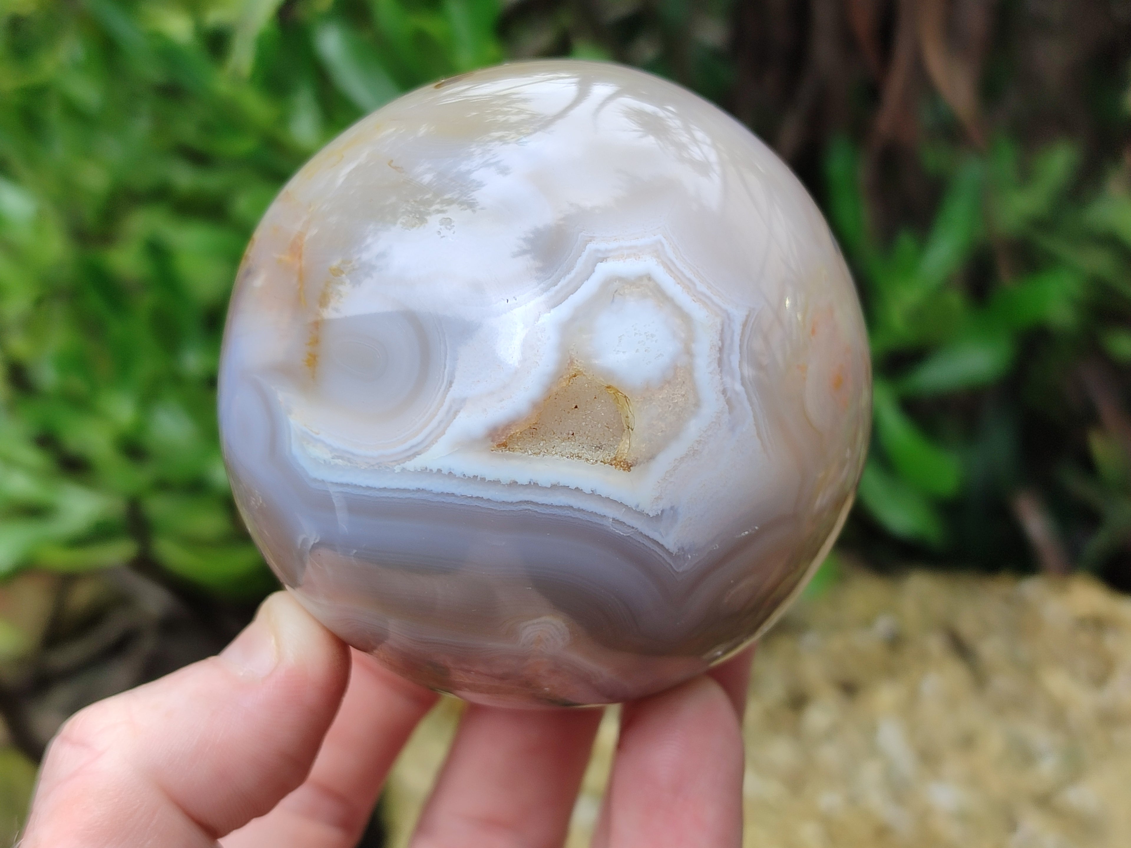 Polished Banded Agate Spheres x 3 From Madagascar - Toprock Gemstones and Minerals 