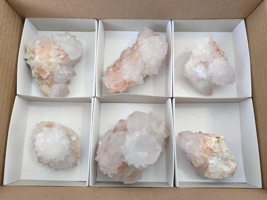 Natural Amethyst Spirit Quartz Clusters x 6 From Boekenhouthoek, South Africa - Toprock Gemstones and Minerals 