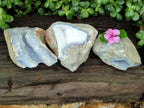 Natural Blue Lace Agate Geode Specimens x 3 From Nsanje, Malawi - Toprock Gemstones and Minerals 