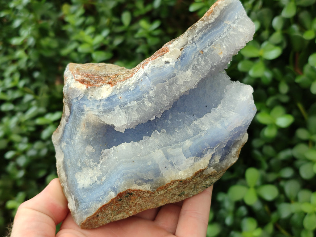 Natural Blue Lace Agate Geode Specimens x 3 From Nsanje, Malawi - Toprock Gemstones and Minerals 