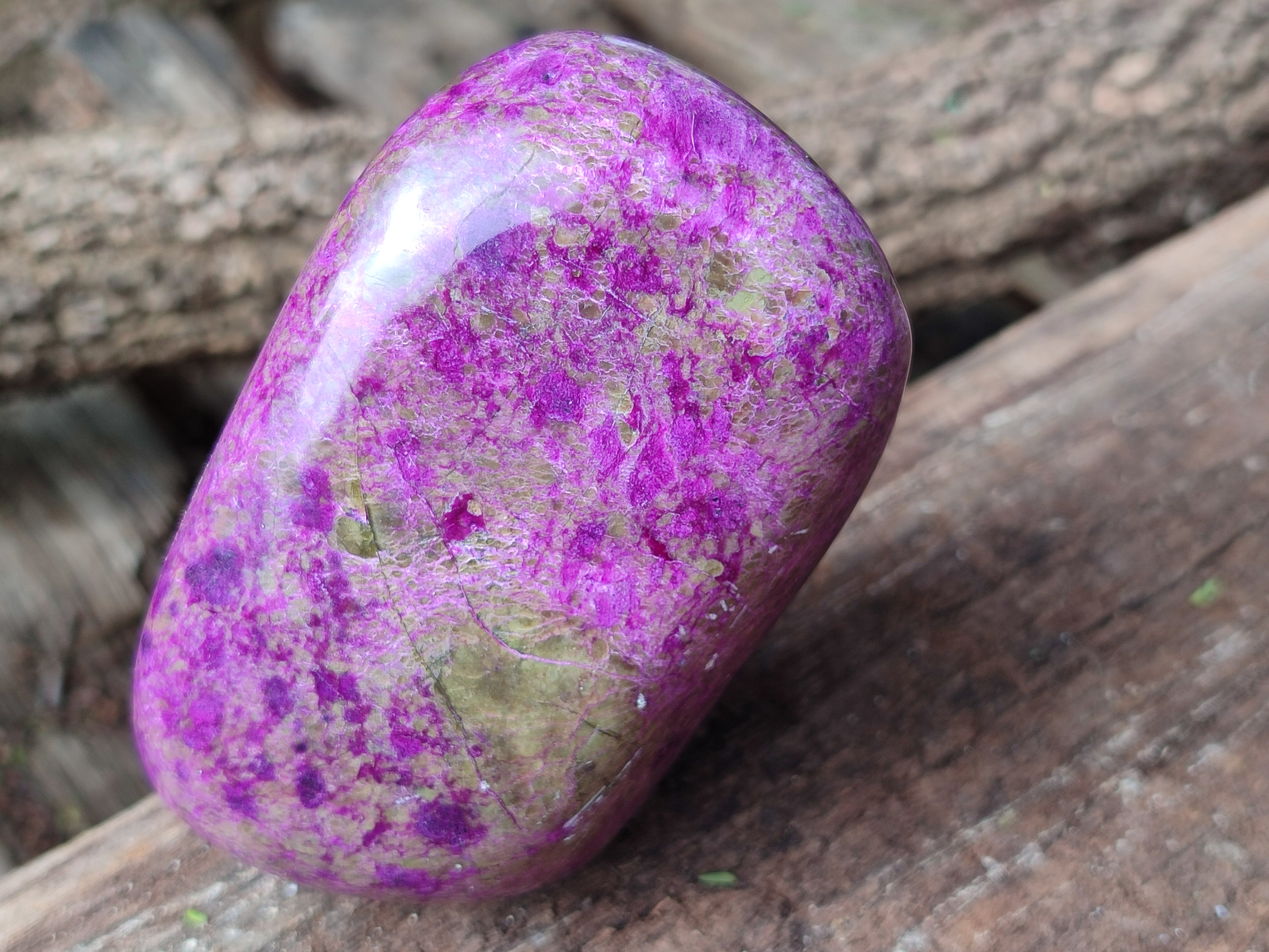 Polished Stichtite Standing Free Forms x 3 From Barberton, South Africa - Toprock Gemstones and Minerals 