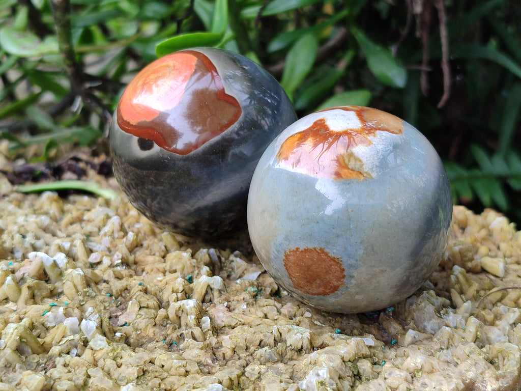 Polished Polychrome Jasper Spheres x 6 From Mahajanga, Madagascar - Toprock Gemstones and Minerals 
