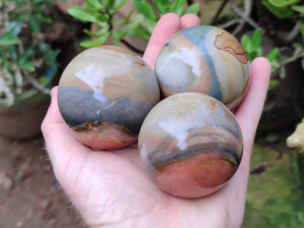 Polished Polychrome Jasper Spheres x 6 From Mahajanga, Madagascar - Toprock Gemstones and Minerals 