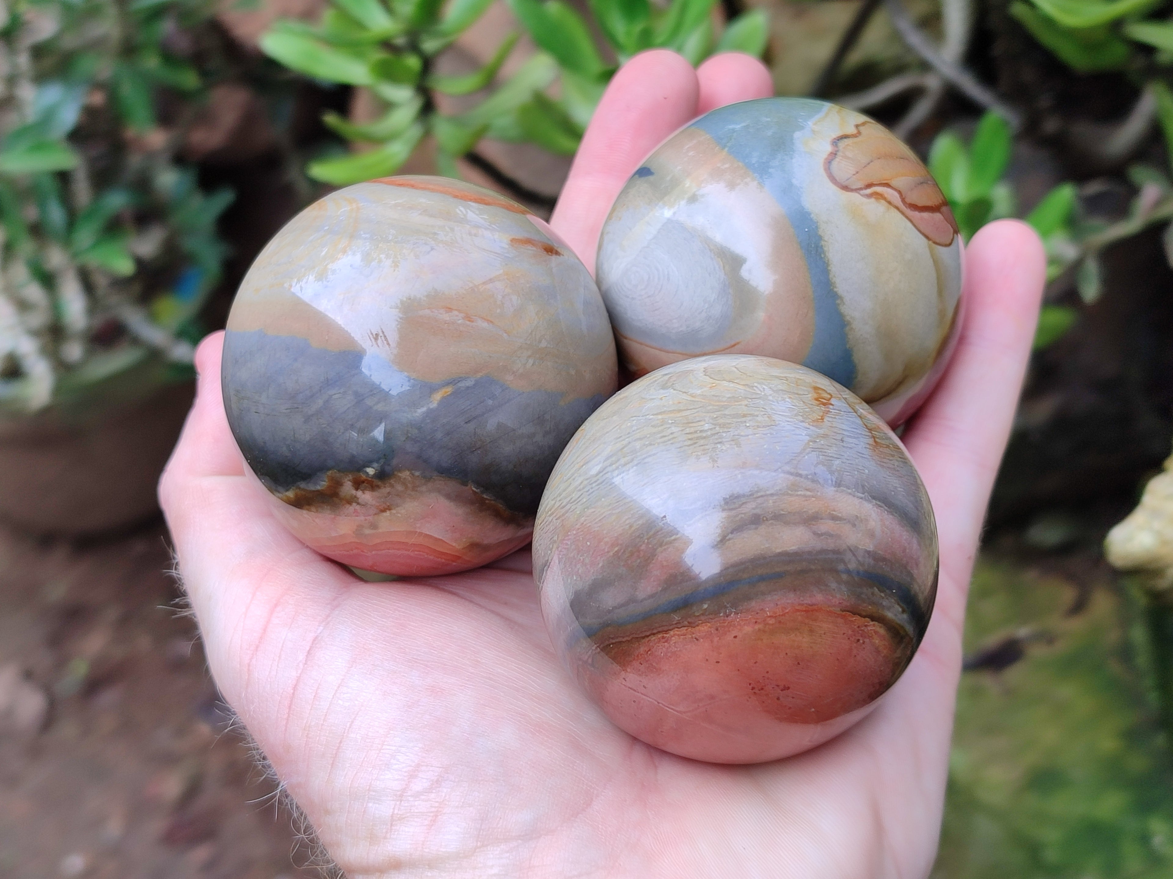 Polished Polychrome Jasper Spheres x 6 From Mahajanga, Madagascar - Toprock Gemstones and Minerals 