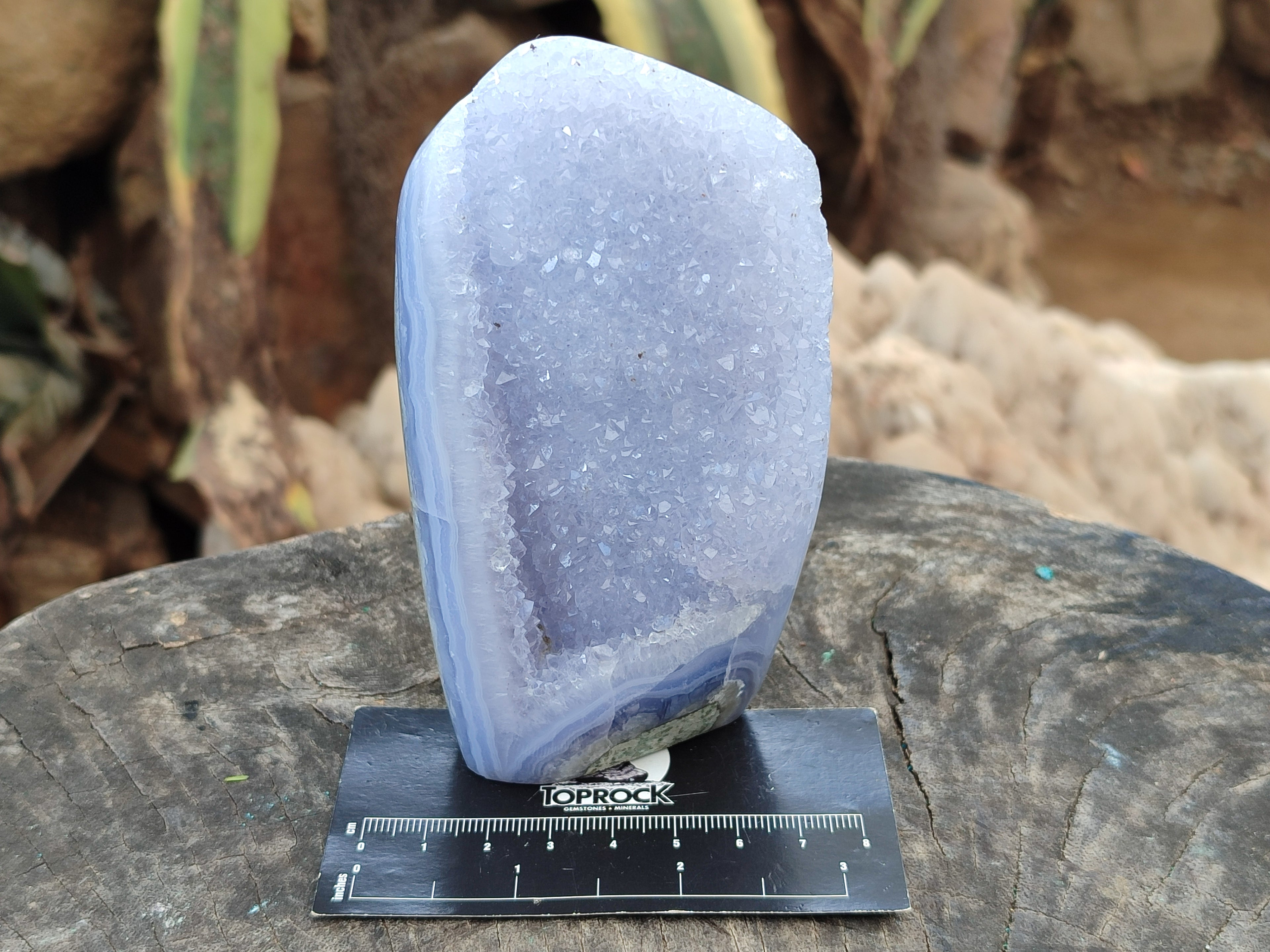 Polished Blue Lace Agate Geodes x 2 From Malawi - Toprock Gemstones and Minerals 