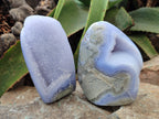 Polished Blue Lace Agate Geodes x 2 From Malawi - Toprock Gemstones and Minerals 