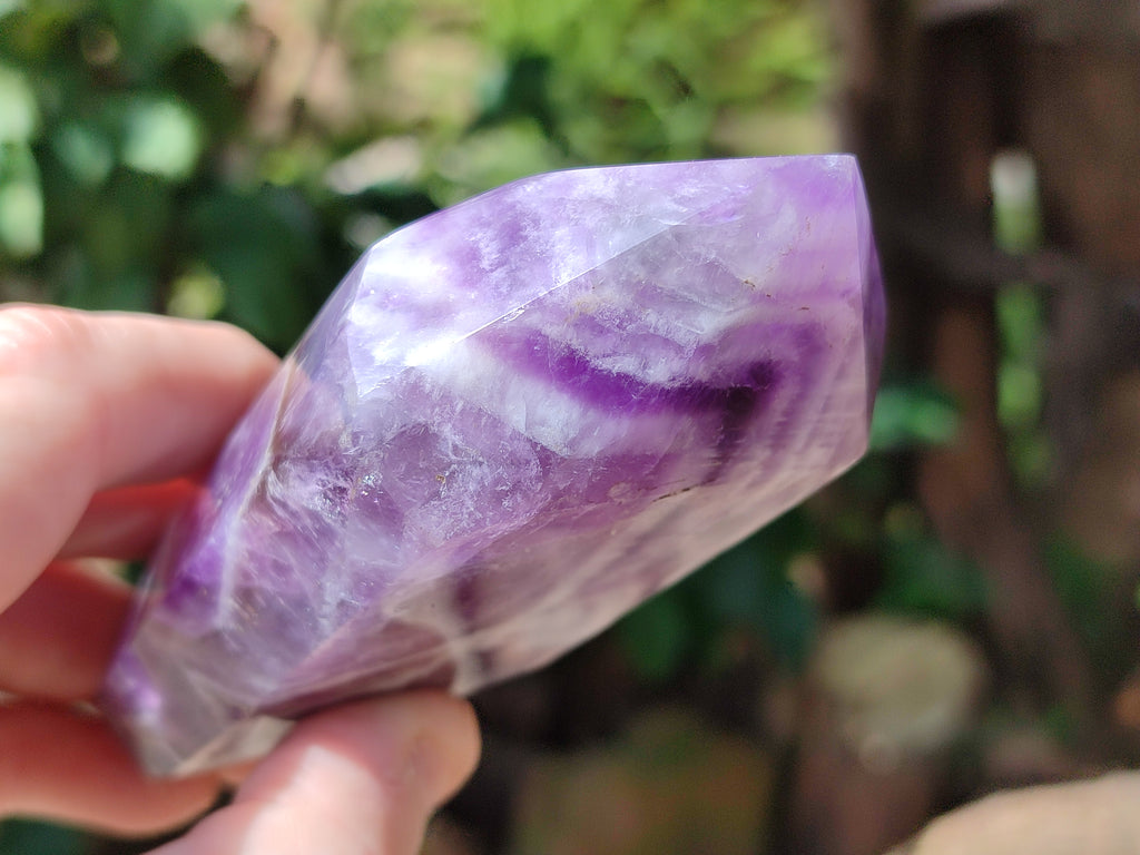 Polished Chevron Amethyst Points x 6 From Ankazobe, Madagascar - Toprock Gemstones and Minerals 