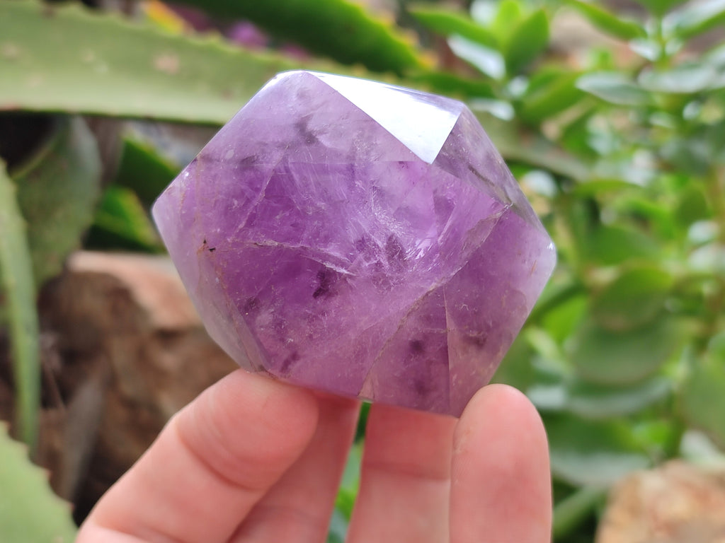 Polished Chevron Amethyst Points x 6 From Ankazobe, Madagascar - Toprock Gemstones and Minerals 