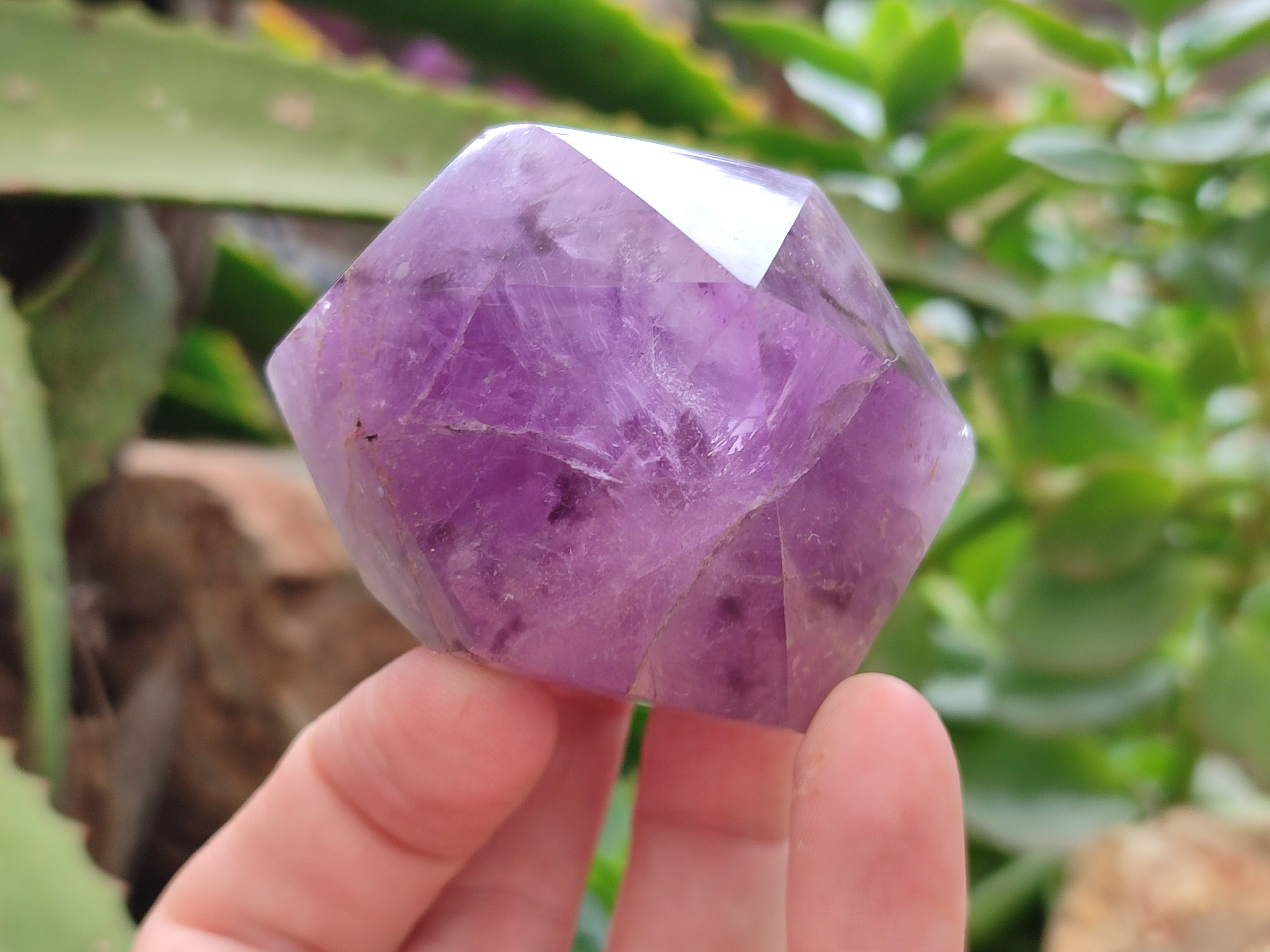 Polished Chevron Amethyst Points x 6 From Ankazobe, Madagascar - Toprock Gemstones and Minerals 