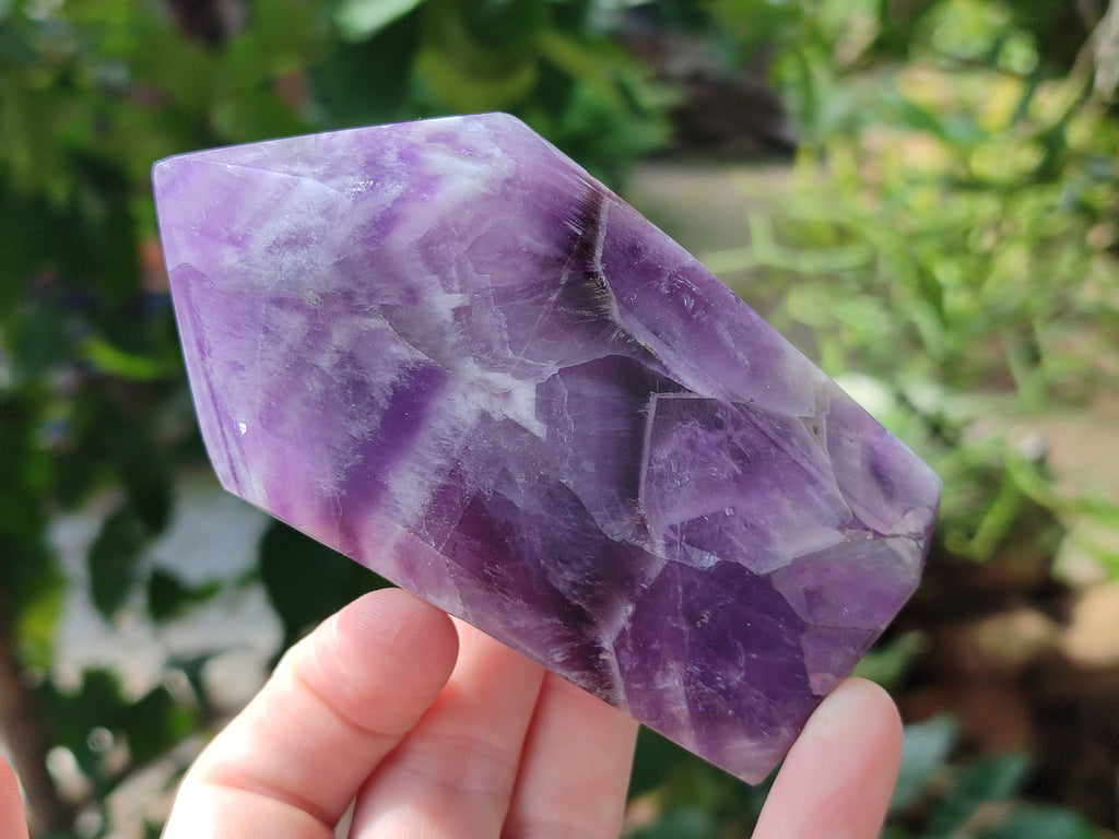 Polished Chevron Amethyst Points x 6 From Ankazobe, Madagascar - Toprock Gemstones and Minerals 