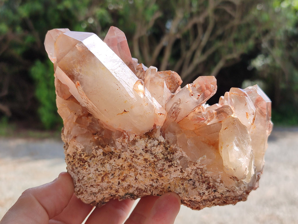 Natural Hematoid Quartz Clusters x 4 From Karoi, Zimbabwe - Toprock Gemstones and Minerals 