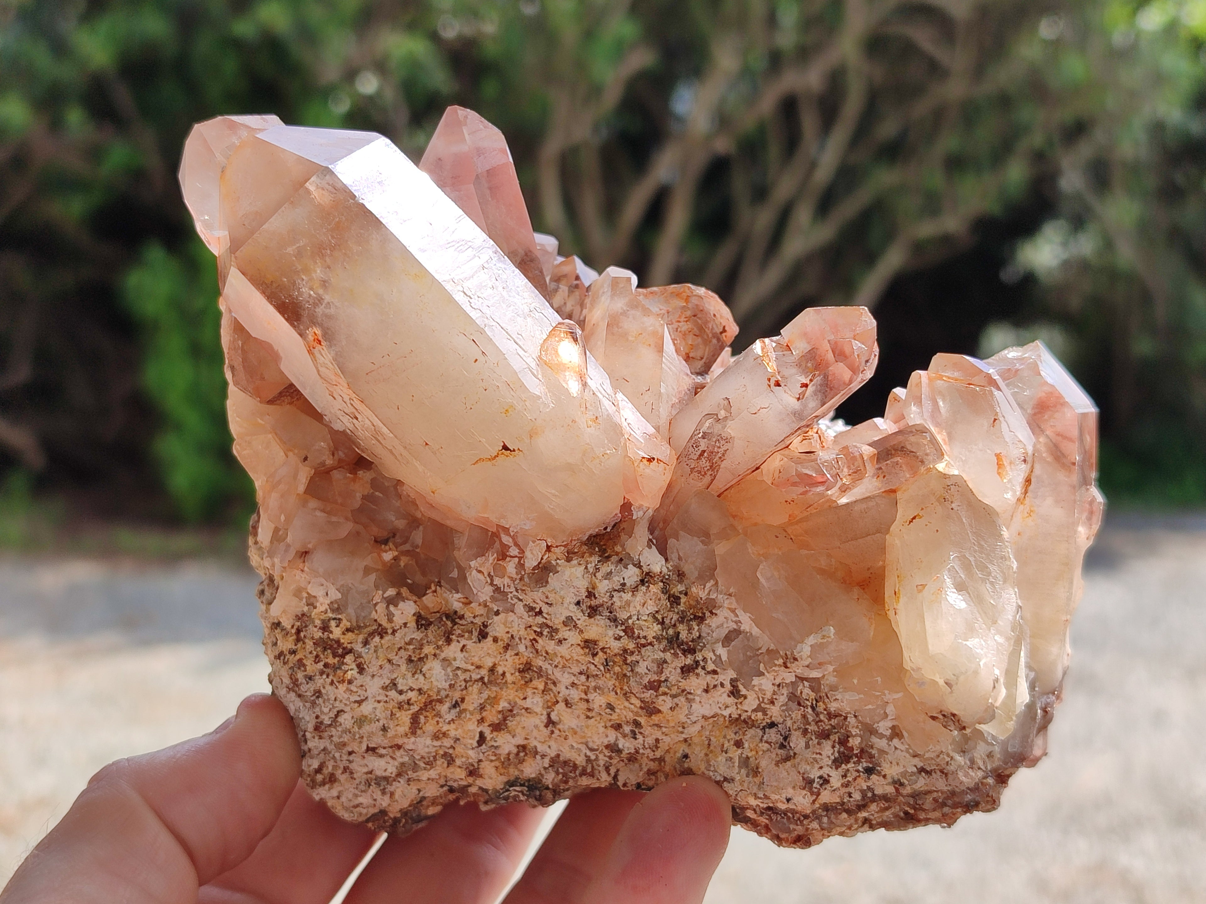 Natural Hematoid Quartz Clusters x 4 From Karoi, Zimbabwe - Toprock Gemstones and Minerals 
