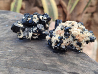 Natural Schorl Black Tourmaline With Hyalite Opal Specimens x 12 From Namibia - Toprock Gemstones and Minerals 
