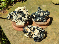 Natural Schorl Black Tourmaline With Hyalite Opal Specimens x 12 From Namibia - Toprock Gemstones and Minerals 