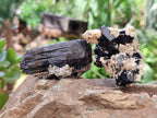 Natural Schorl Black Tourmaline With Hyalite Opal Specimens x 12 From Namibia - Toprock Gemstones and Minerals 