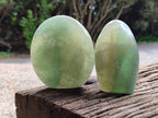 Polished Green Fluorite Standing Free Forms x 3 From Madagascar - Toprock Gemstones and Minerals 