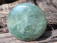 Polished Green Fluorite Standing Free Forms x 3 From Madagascar