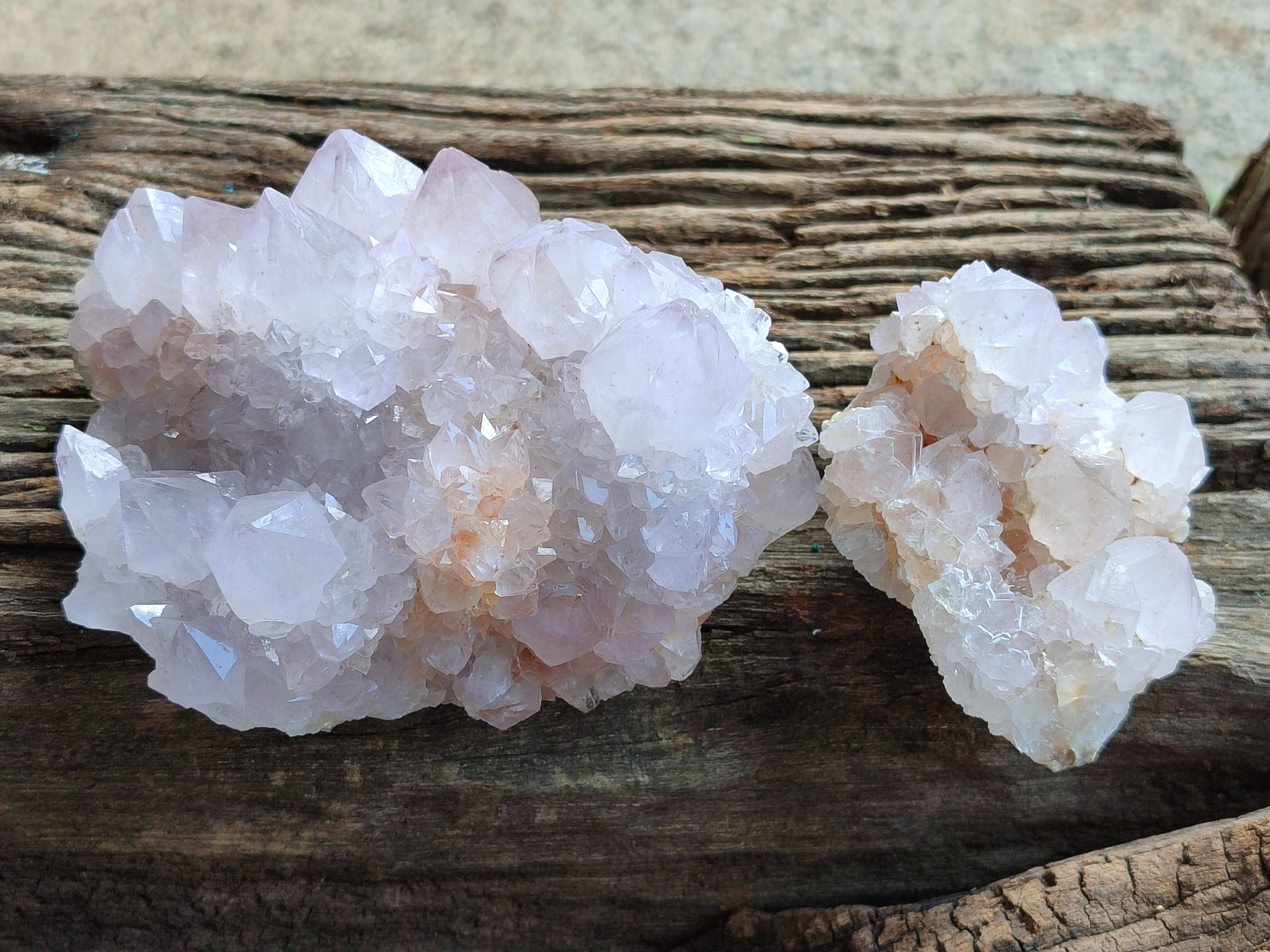 Natural Amethyst Spirit Quartz Clusters x 3 From Boekenhouthoek, South Africa - Toprock Gemstones and Minerals 