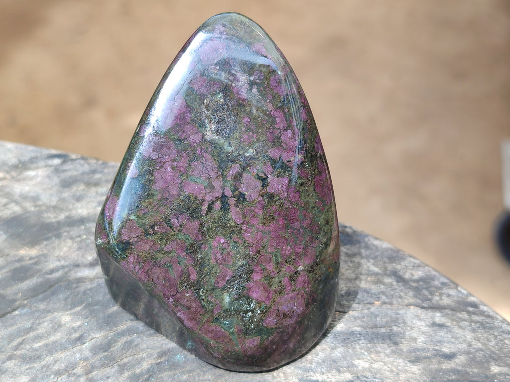 Polished Ruby Corundum In Chrome Verdite Standing Free Forms x 3 From Zimbabwe - Toprock Gemstones and Minerals 