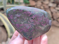 Polished Ruby Corundum In Chrome Verdite Standing Free Forms x 3 From Zimbabwe - Toprock Gemstones and Minerals 