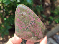 Polished Ruby Corundum In Chrome Verdite Standing Free Forms x 3 From Zimbabwe - Toprock Gemstones and Minerals 